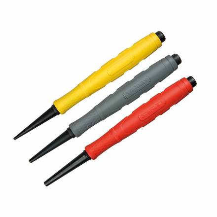 Stanley DynaGrip 3-Piece Nail Punch Set 0.8mm, 1.6mm and 2.4mm