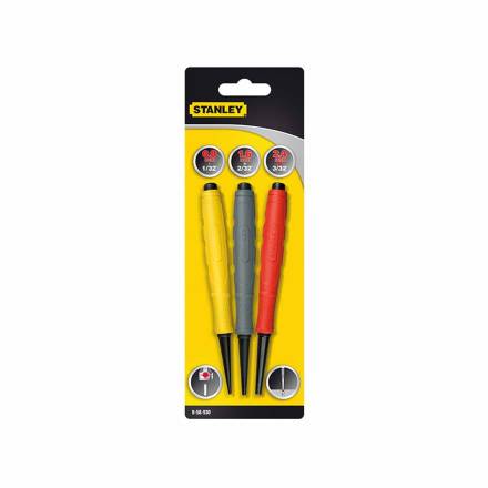 Stanley DynaGrip 3-Piece Nail Punch Set 0.8mm, 1.6mm and 2.4mm