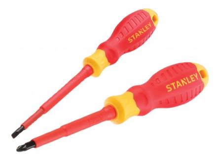 Stanley FatMax VDE Insulated Screwdriver Set 2-Piece - PZ2 and 4.0mm Slotted