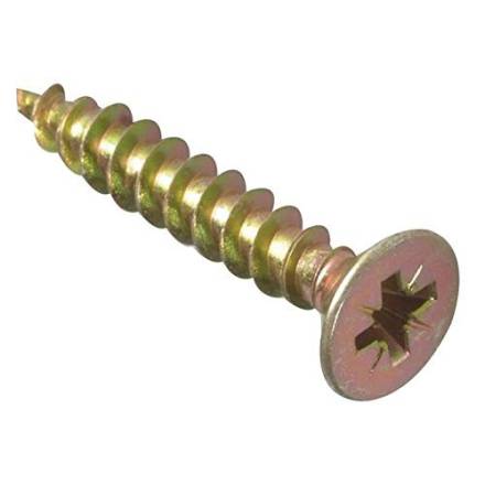 360 Zinc Yellow Passivated Countersunk Woodscrew 4.0 x 20mm