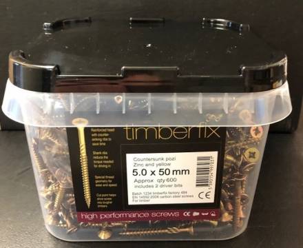 Timberfix 360 Premium Wood Screw 5.0 x 50mm Countersunk ZYP