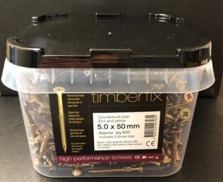 Timberfix 360 High Performance Woodscrew 6.0 x 50mm ZYP Countersunk Pozi