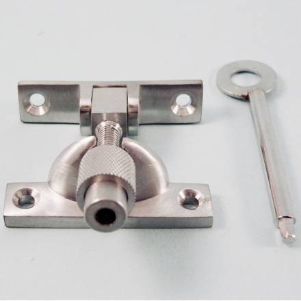 Traditional Hardware Slim Locking Narrow Brighton Pattern Sash Fastener Satin Chrome