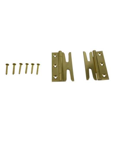 Traditional Hardware THD189/PB Polished Brass Simplex Slotted Hinge Pair 75mm