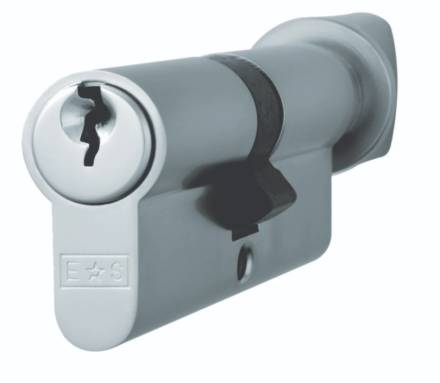 Euro and Turn Cylinder Satin Chrome 70mm