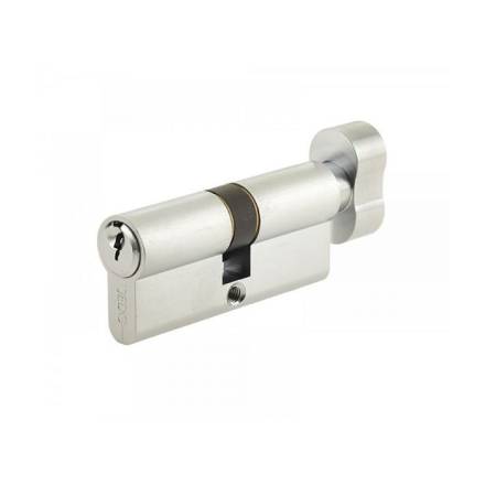 Euro and Turn Cylinder Satin Chrome 70mm