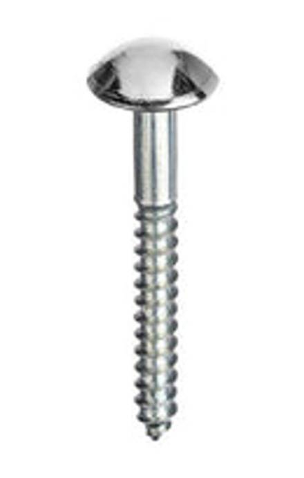 Unifix BZP Mirror Screw Chrome Plated Dometop No.8 x 1" (Pack of 4)