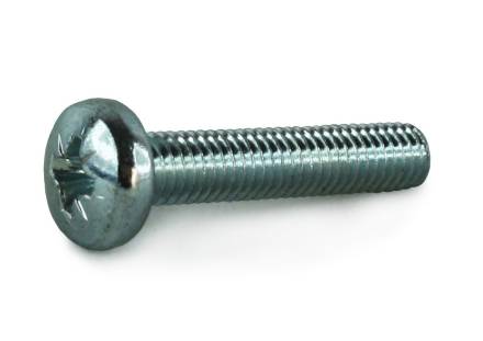 M6 x 40mm BZP Pan Head Machine Screw (Pack of 10)