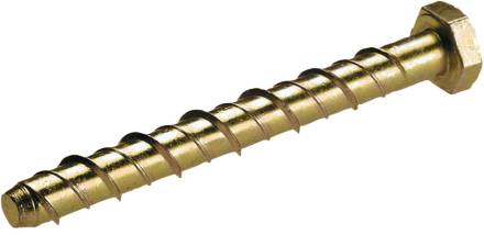 Thunderbolt M12 x 100mm Hex Head Masonry Anchor Zinc and Yellow CE (Box of 50)