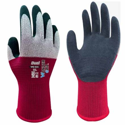 WonderGrip WG-355 DUAL Latex Palm Work Glove Medium (Size 8)