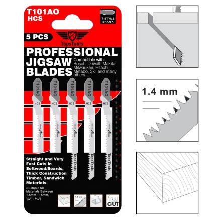 X-Trade T101AO Clean for Wood Jigsaw Blades T-Shank 20 TPI 75mm Pack of 5