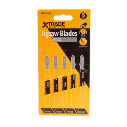 X-TRADE T111C HCS Jigsaw Blades for Wood - Pack of 5