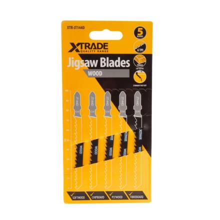 X-TRADE T144D Wood Jigsaw Blades (Pack of 5)