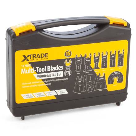 X-Trade 15-Piece Multi-Tool Blade Set for Wood and Metal in Case