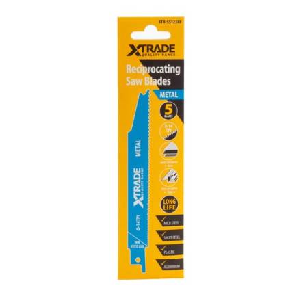X-TRADE S123XF Reciprocating Saw Blades for Metal - Pack of 5