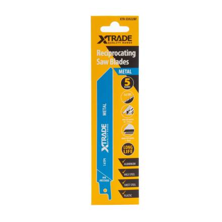 X-TRADE S922AF Bi-Metal Reciprocating Saw Blades for Metal 150mm 24 TPI Pack of 5