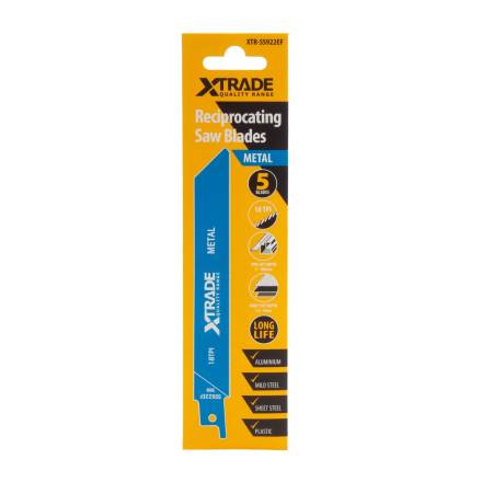 X-TRADE S922EF Reciprocating Saw Blades Wood/Metal 150mm BIM 18 TPI Pack of 5