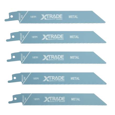 X-TRADE S922EF Reciprocating Saw Blades Wood/Metal 150mm BIM 18 TPI Pack of 5