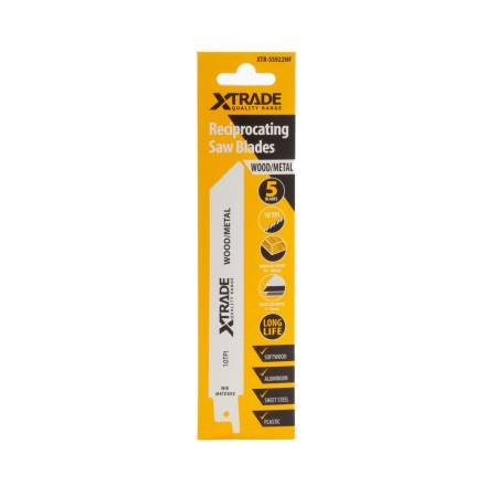 X-Trade S922HF Bi-Metal Reciprocating Saw Blades Wood and Metal 150mm Pack of 5