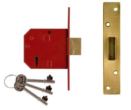 Union Y2134E 5-Lever Mortice Deadlock - 2-1/2" Polished Brass