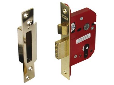 Union 2201 5 Lever Mortice Sashlock Polished Brass 65mm 2.5"