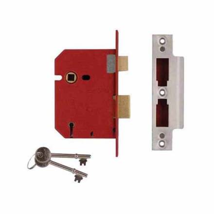 Union 2201 5 Lever Mortice Sashlock Satin Chrome 77.5mm 3"