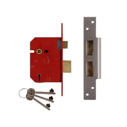 Union 2234E 5-Lever BS Mortice Sashlock Satin Chrome 67mm (2.5")