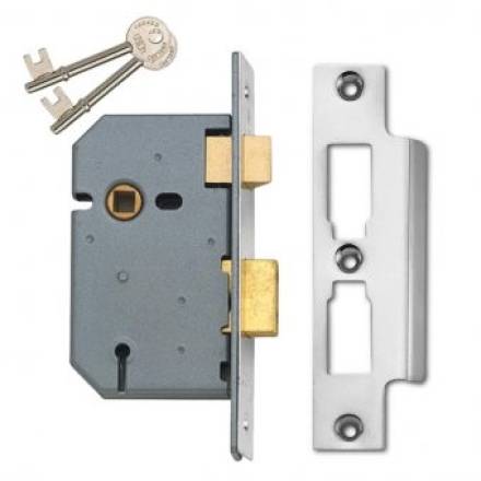 Union 2277 3-Lever Mortice Sashlock Satin Chrome 65mm (2.5")