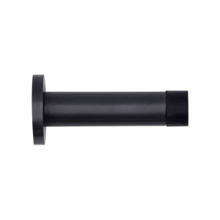 Zoo Hardware Cylinder Door Stop With Rose 70mm Projection Powder Coat Black
