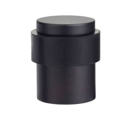 Zoo Hardware ZAS85-PCB Floor Mounted Cylinder Door Stop Powder Coated Matt Black 35mm