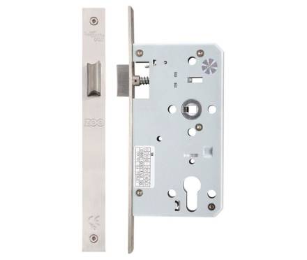 Zoo Hardware Vier DIN Mortice Latch 60mm Backset Satin Stainless Steel
