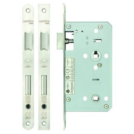 Zoo Hardware DIN Bathroom Lock 60mm Backset Satin Stainless Steel