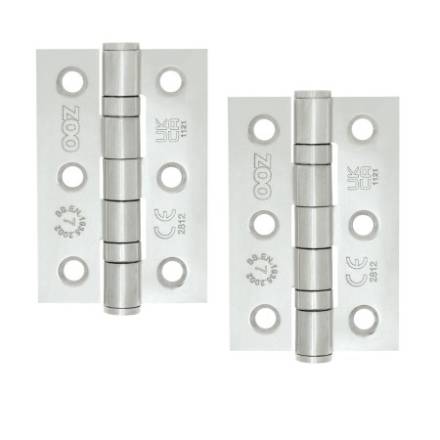 Zoo Hardware ZHSS232-FD Stainless Steel Fire Door Bearing Butt Hinge 76 x 50 x 2mm Polished Stainless Steel - Pair