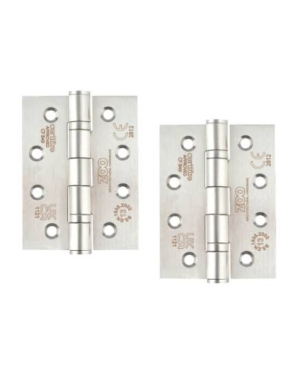 Zoo Hardware Grade 13 Ball Bearing Hinge 102 x 76 x 3mm Satin Stainless Steel - Pack of 3