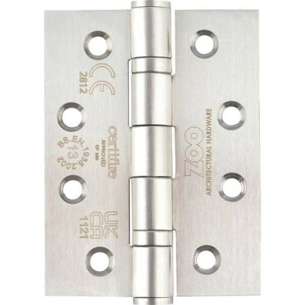 Zoo Hardware Grade 13 Ball Bearing Hinge 102 x 76 x 3mm Satin Stainless Steel - Pack of 3