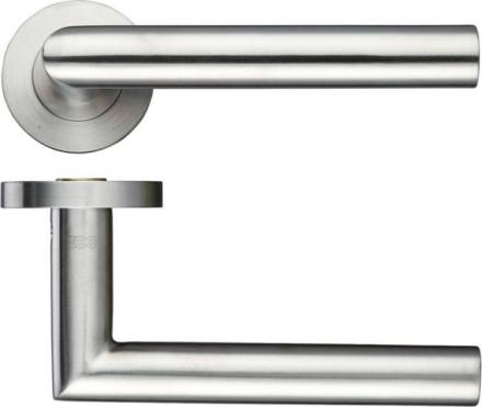 Zoo Hardware ZPS Mitred Lever on Rose Satin Stainless Steel - 19mm