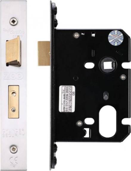 Zoo Hardware 76mm Oval Profile Sash Lock with Stainless Steel Forend and Strike - Satin Stainless