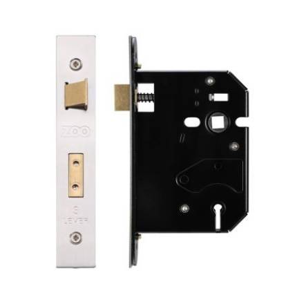 Zoo Hardware 3 Lever Replacement Sash Lock 76mm Satin Stainless Steel